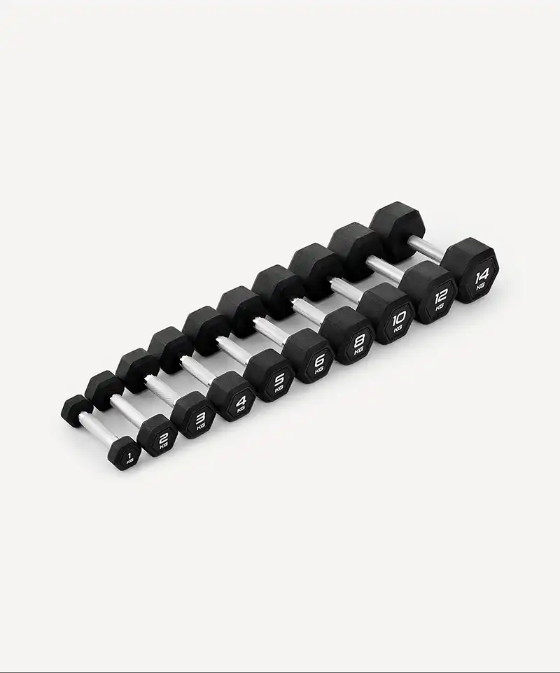 фото Гантель гексагональная Starfit DB-301PRO 6 кг, обрезиненная, черный в интернет-магазине спортивных товаров МЯЧИКИ