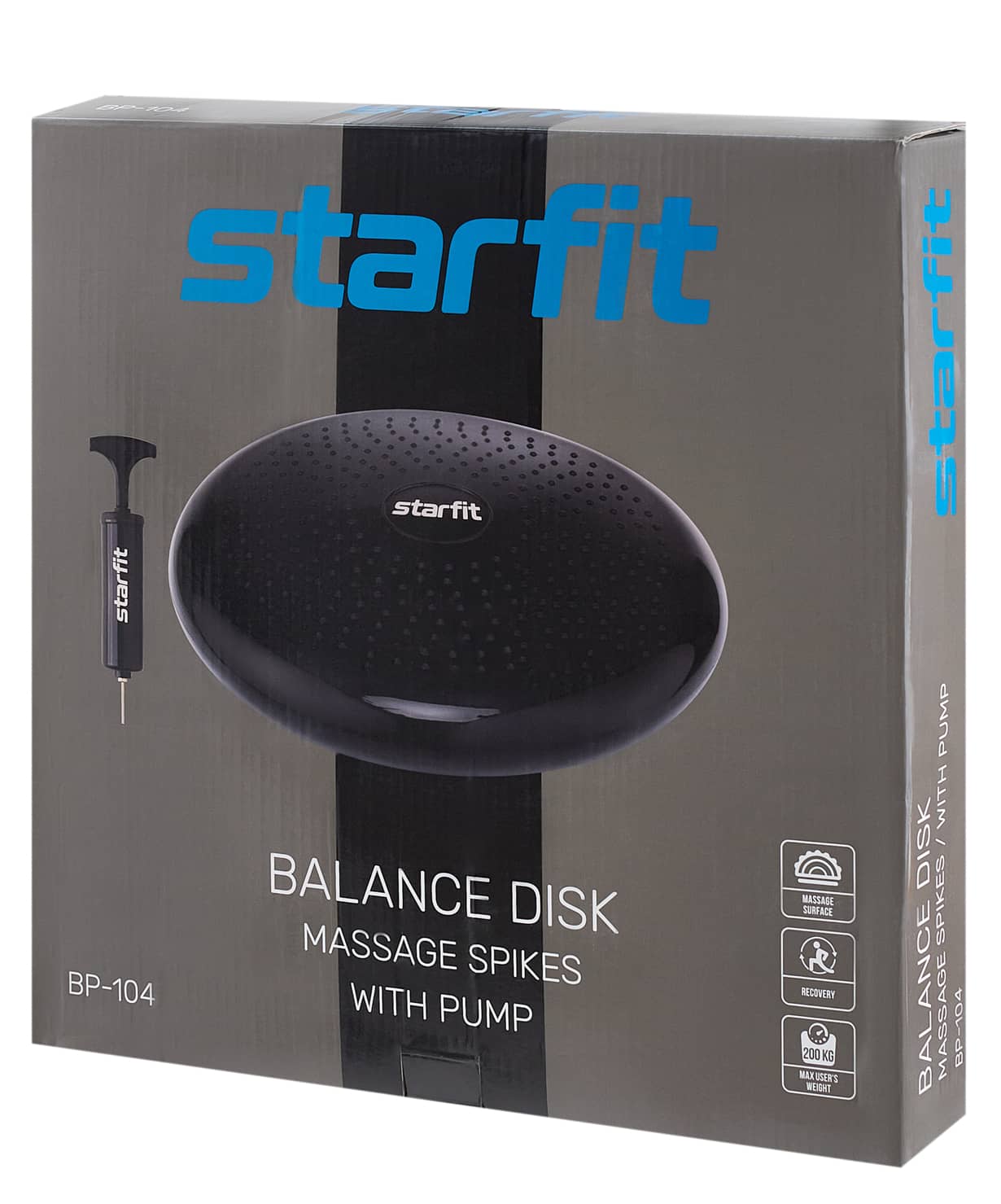 фото Диск балансировочный STARFIT BP-104 с насосом, массажный, черный в интернет-магазине спортивных товаров МЯЧИКИ