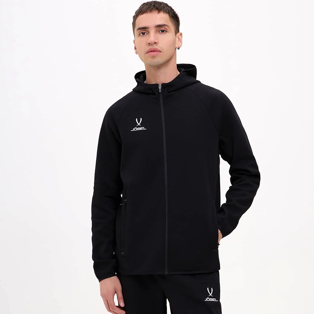 фото Худи на молнии ESSENTIAL Athlete Hooded FZ Jacket, черный в интернет-магазине спортивных товаров МЯЧИКИ