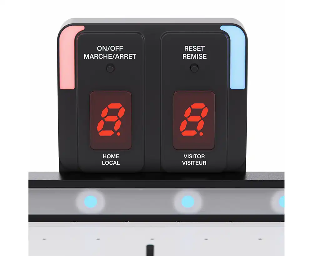 фото Игровой стол – аэрохоккей с подсветкой DFC Championship 53" 135 х 65 см, складной, белый в интернет-магазине спортивных товаров МЯЧИКИ