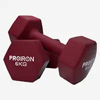 фото Proiron Гантели неопреновые гексагональные 2шт по 6кг, арт. Г2060НГ в интернет-магазине спортивных товаров МЯЧИКИ