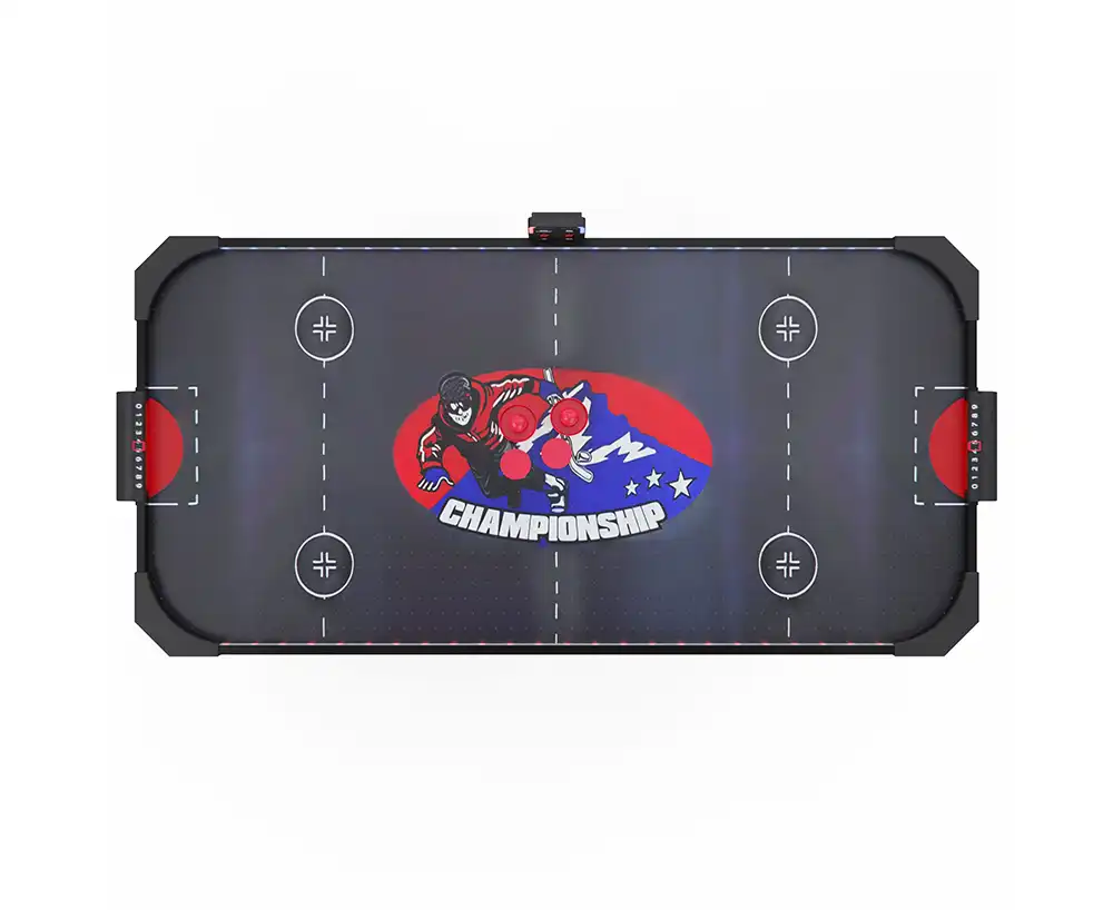 фото Игровой стол – аэрохоккей с подсветкой DFC Championship 53" 135 х 65 см, складной, черный в интернет-магазине спортивных товаров МЯЧИКИ