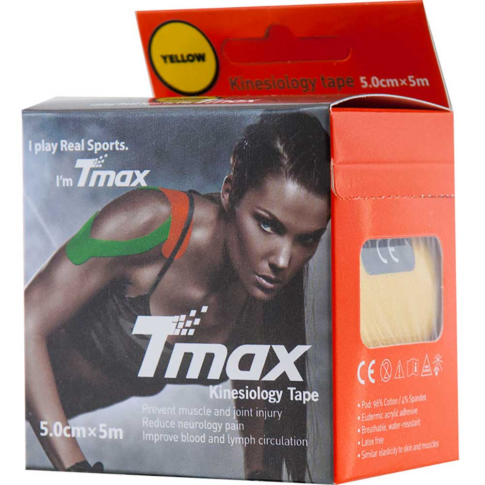 фото Кинезио тейп Tmax Extra Sticky Yellow (5 см x 5 м) в интернет-магазине спортивных товаров МЯЧИКИ