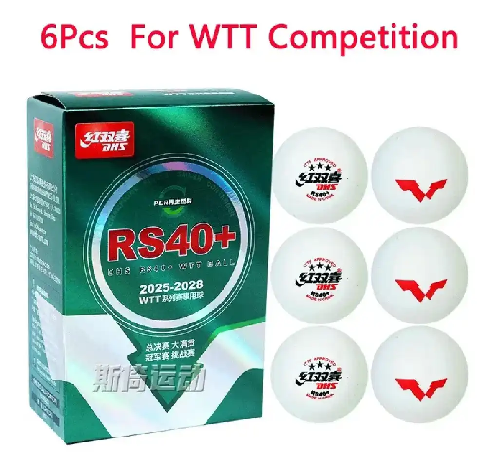 фото Мячи для настольного тенниса DHS RS40+WTT 3*** ITTF, 6 шт., бел. пластик в интернет-магазине спортивных товаров МЯЧИКИ