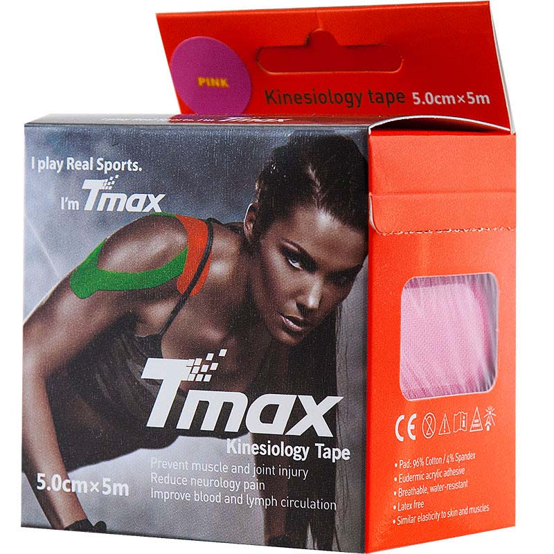 фото Кинезио тейп Tmax Extra Sticky Pink (5 см x 5 м) в интернет-магазине спортивных товаров МЯЧИКИ