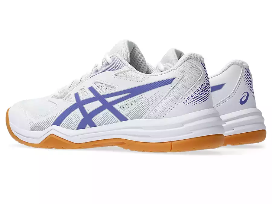 фото Волейбольные кроссовки женские Asics Upcourt 5 бело-фиолетовые в интернет-магазине спортивных товаров МЯЧИКИ