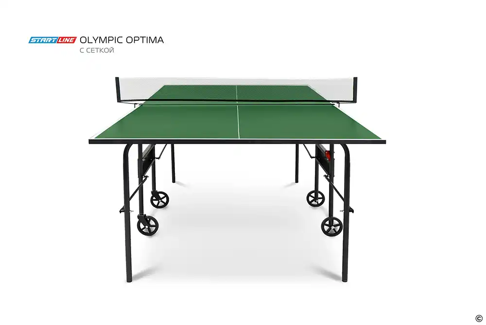 фото Стол теннисный Olympic Optima Зелёный с сеткой в интернет-магазине спортивных товаров МЯЧИКИ