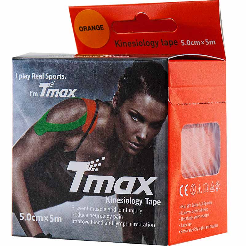 фото Кинезио тейп Tmax Extra Sticky Orange  (5 см x 5 м) в интернет-магазине спортивных товаров МЯЧИКИ