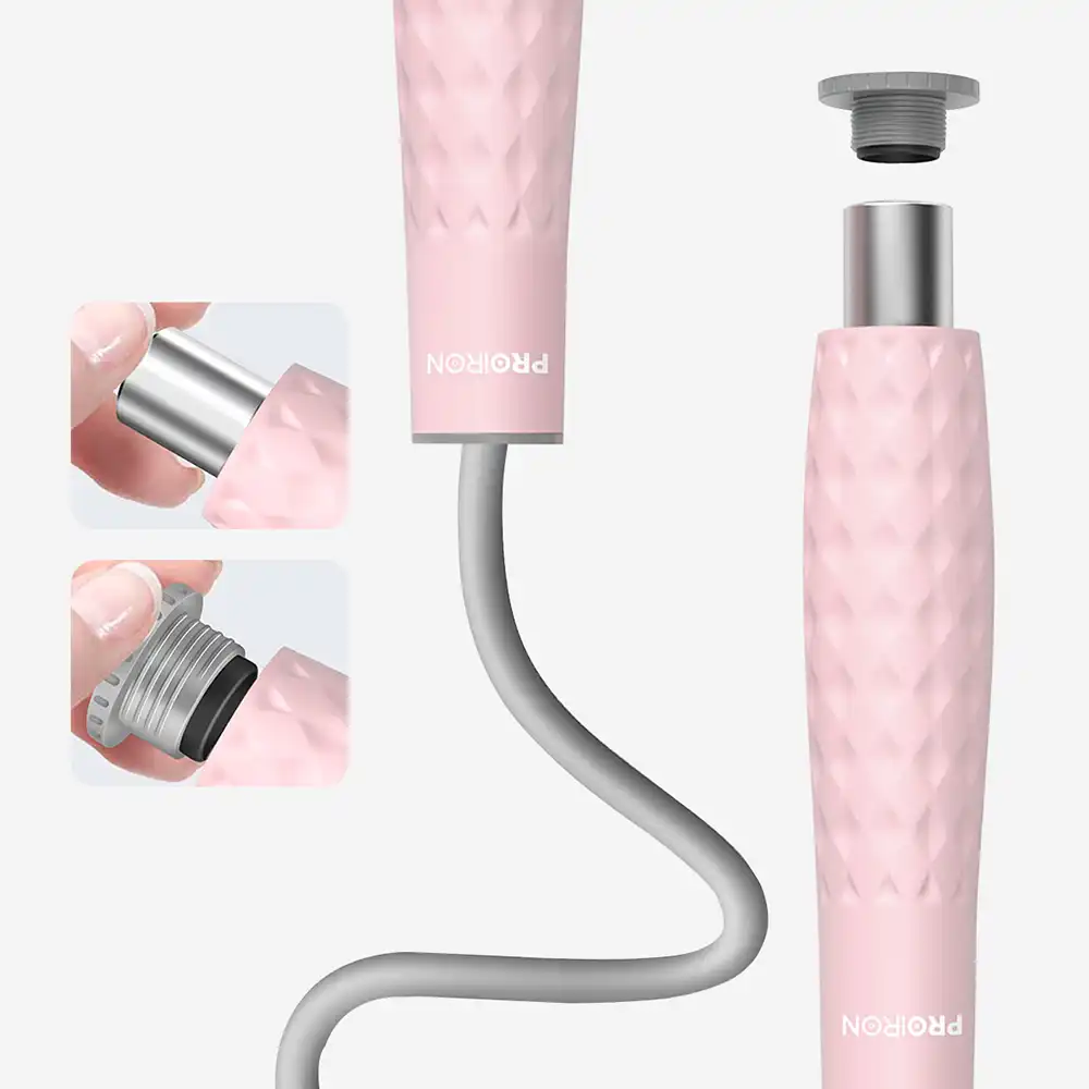 фото Скакалка с утяжелителем Proiron, D=7 мм, розовая, арт. СУ021 в интернет-магазине спортивных товаров МЯЧИКИ