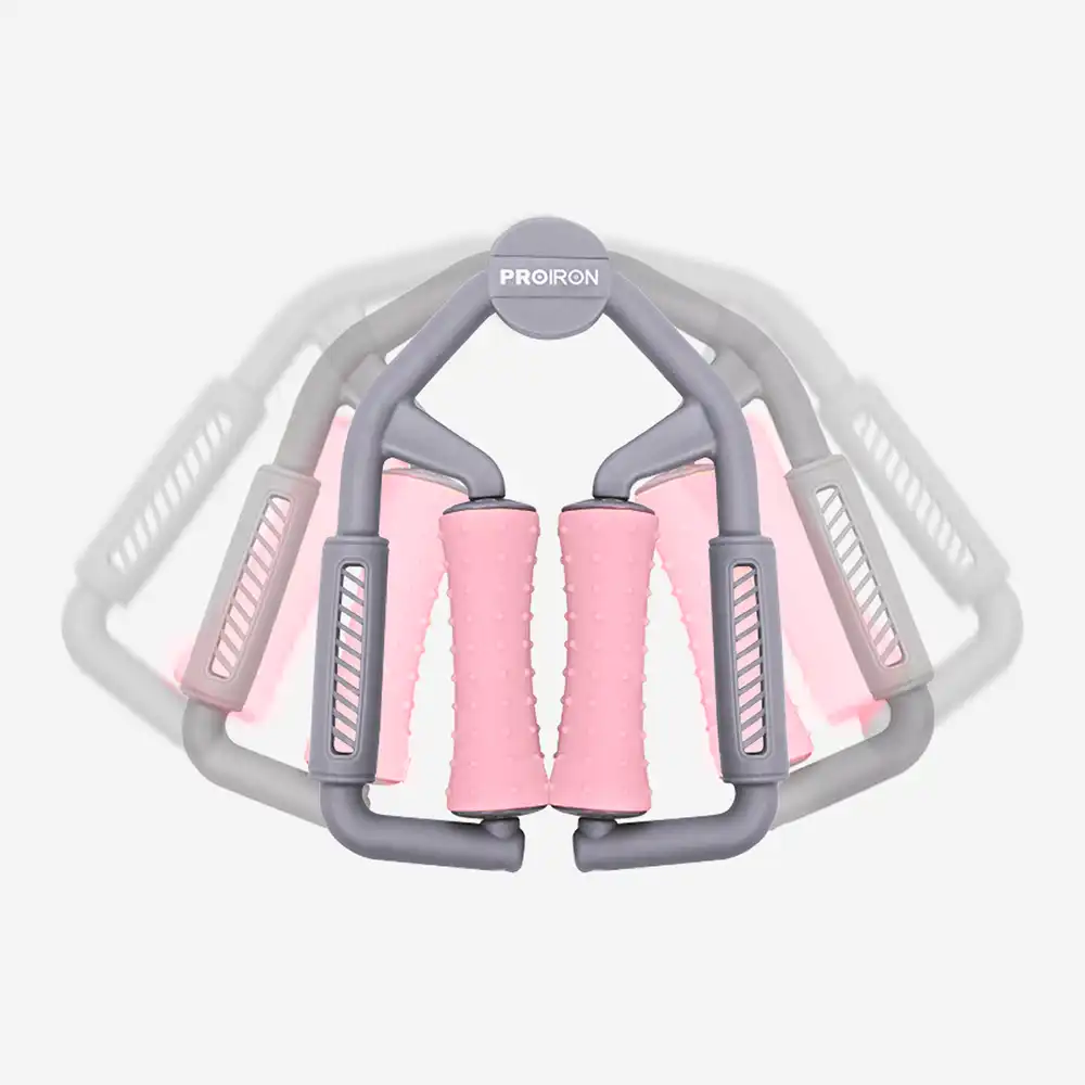 фото Массажер для тела роликовый Proiron, розово-серый, арт. АМК0201 в интернет-магазине спортивных товаров МЯЧИКИ