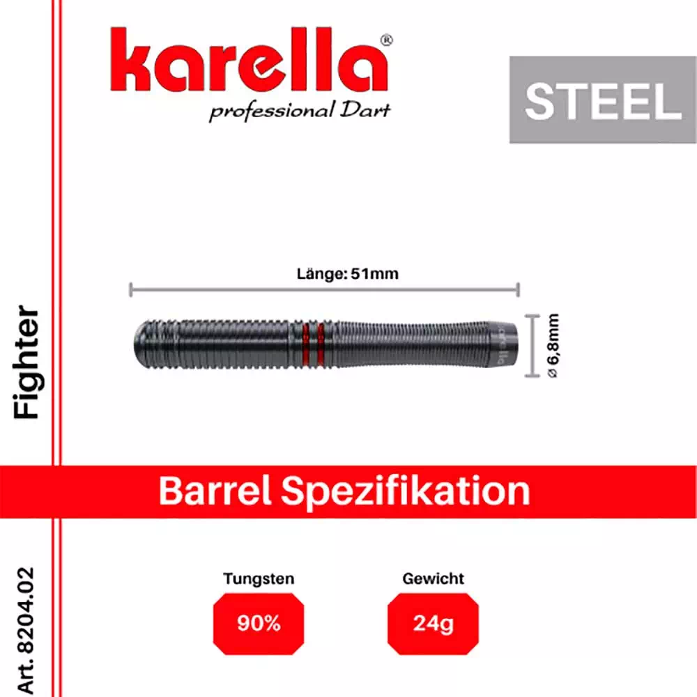 фото Karella Fighter 24 gr. 90% вольфрам. Дротики для дартса в интернет-магазине спортивных товаров МЯЧИКИ