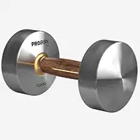 фото Proiron Гантель из нержавеющей стали и орехового дерева 10 кг, арт. Г1100НО в интернет-магазине спортивных товаров МЯЧИКИ