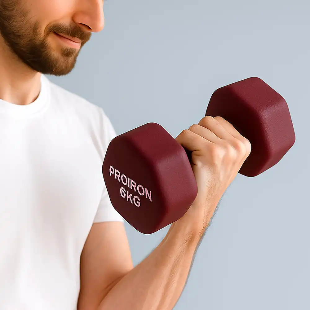 фото Proiron Гантели неопреновые гексагональные 2шт по 6кг, арт. Г2060НГ в интернет-магазине спортивных товаров МЯЧИКИ