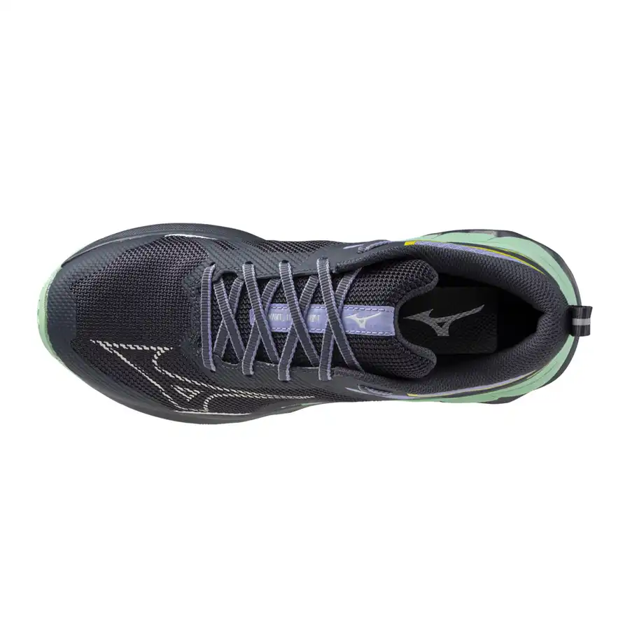 фото Кроссовки для бега Mizuno WAVE IBUKI 4, чёрно-зелёные в интернет-магазине спортивных товаров МЯЧИКИ