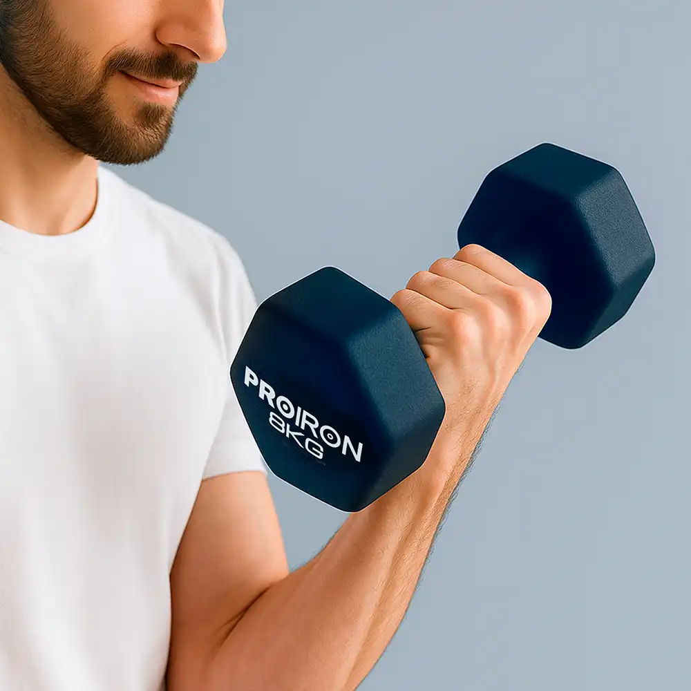 фото Proiron Гантели неопреновые гексагональные 2шт по 8кг, арт. Г2080НГ в интернет-магазине спортивных товаров МЯЧИКИ