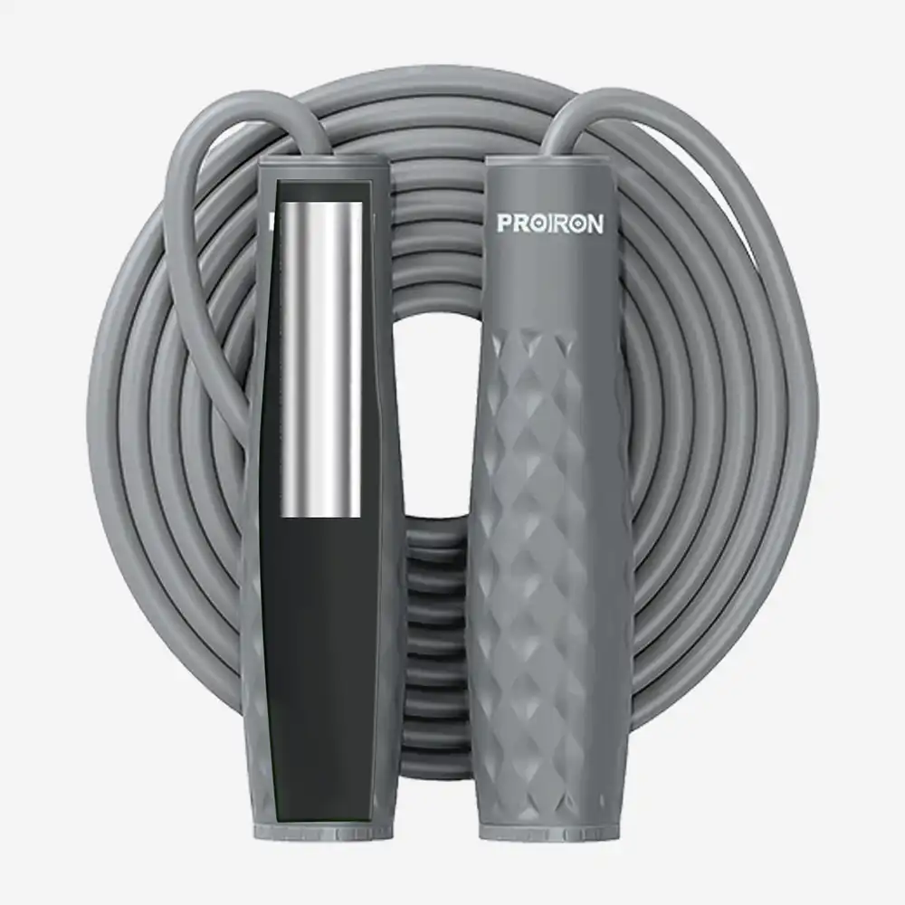 фото Скакалка с утяжелителем Proiron, D=7 мм,  серая, арт. СУ023 в интернет-магазине спортивных товаров МЯЧИКИ