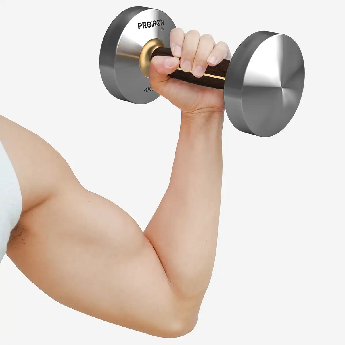 фото Proiron Гантель из нержавеющей стали и черного дерева 4 кг, арт. Г1040НЧ в интернет-магазине спортивных товаров МЯЧИКИ