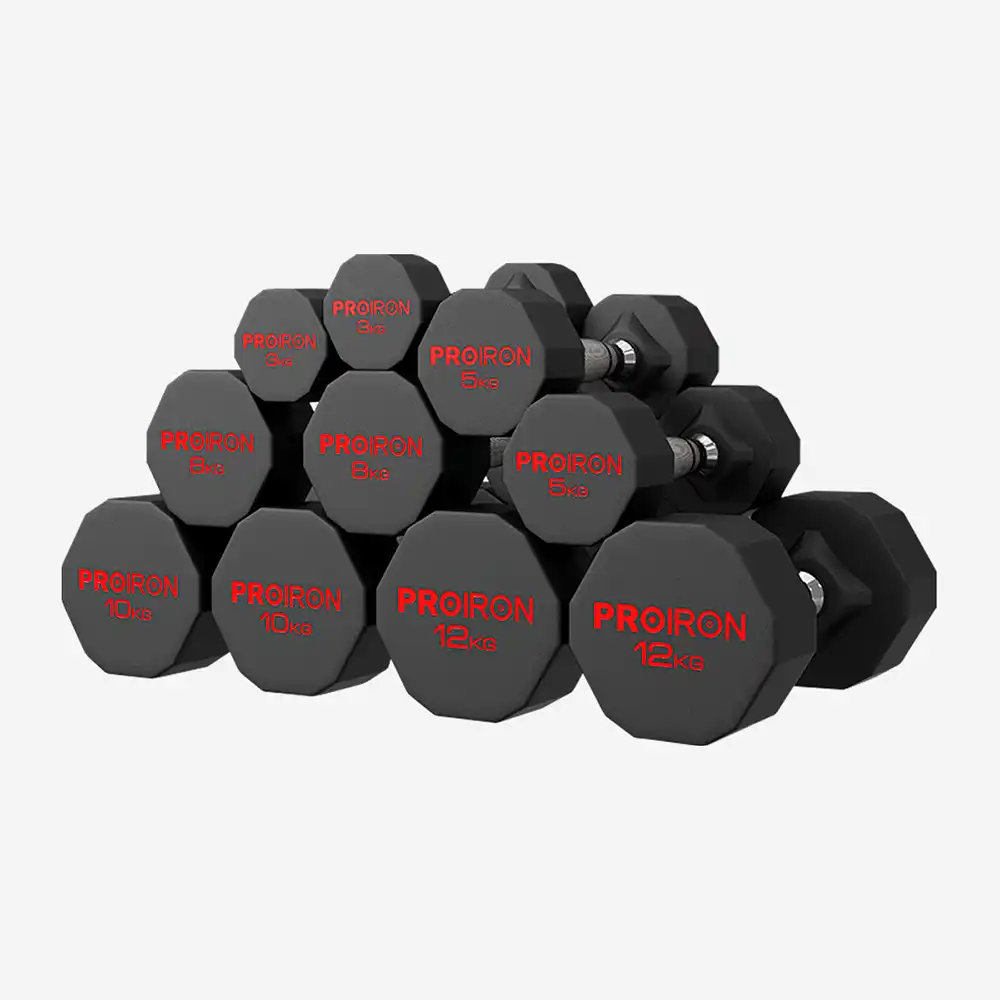 фото Proiron Гантели обрезиненные 2шт по 8кг, арт. Г2080ОБР в интернет-магазине спортивных товаров МЯЧИКИ