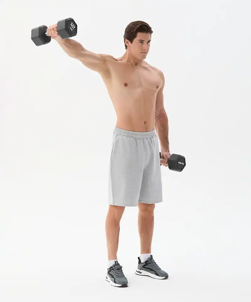 фото Гантель гексагональная Starfit DB-301PRO 12 кг, обрезиненная, черный в интернет-магазине спортивных товаров МЯЧИКИ