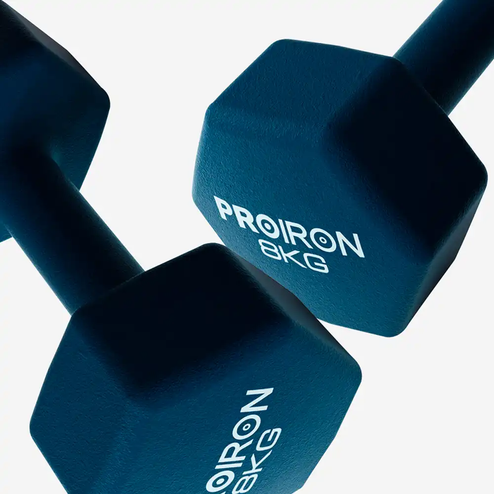 фото Proiron Гантели неопреновые гексагональные 2шт по 8кг, арт. Г2080НГ в интернет-магазине спортивных товаров МЯЧИКИ