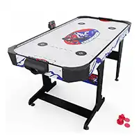 фото Игровой стол – аэрохоккей с подсветкой DFC Championship 53" 135 х 65 см, складной, белый в интернет-магазине спортивных товаров МЯЧИКИ