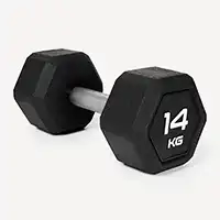 фото Гантель гексагональная Starfit DB-301PRO 14 кг, обрезиненная, черный в интернет-магазине спортивных товаров МЯЧИКИ