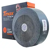 фото Тейп кинезиологический TMAX Extra Sticky, размер 5 см x 22 м, Цвет черный в интернет-магазине спортивных товаров МЯЧИКИ